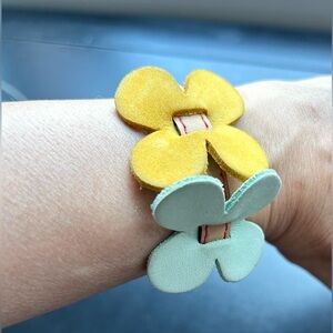 Authentic Cacharel Floral design adjustable leather bracelet